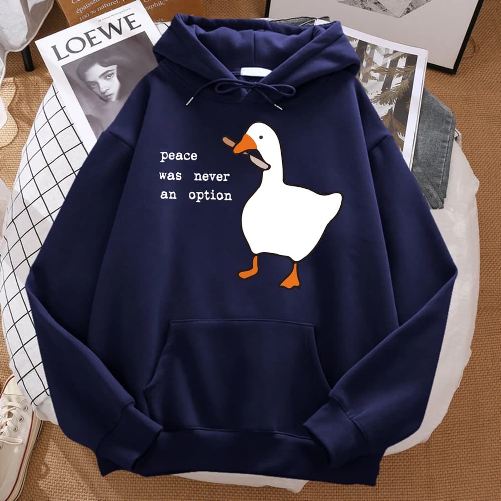 Sweat à capuche imprimé « La paix n'a jamais été une option » pour homme, style streetwear oversize,
