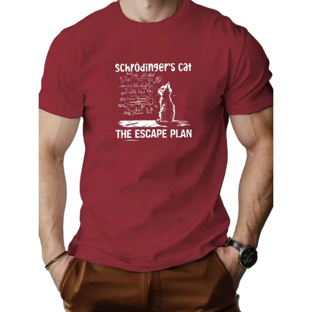 Schrodinger chat Design hommes T-Shirt été décontracté amusant 3D imprimé ample mode haut surdimensi
