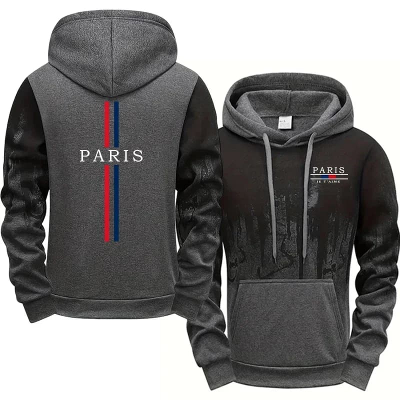 Nouvelle Arrivée 2026 – Sweat à Capuche Homme Imprimé Paris – Qualité Supérieure – Décontracté Quoti