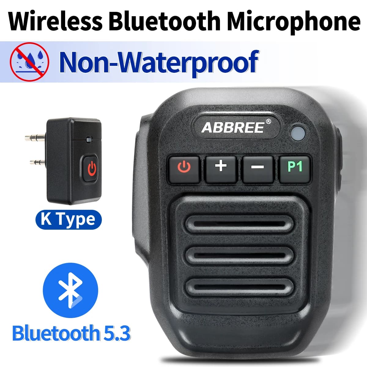 ABBREE sans fil Bluetooth haut-parleur portable micro étanche épaule Microphone pour BaoFeng Quanshe