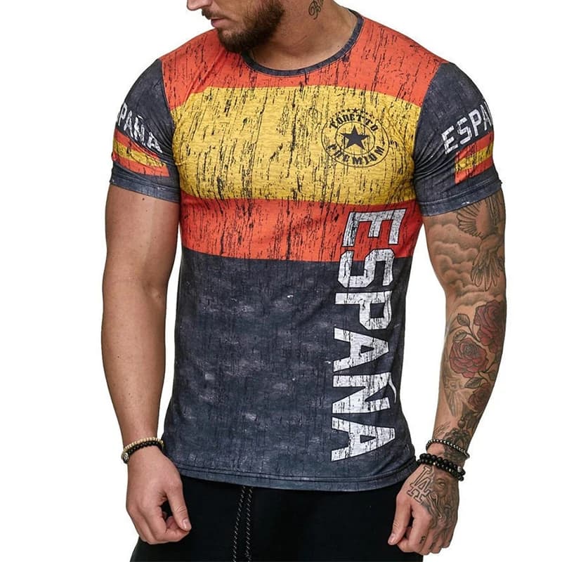 Portugal espagne suède graphique T-shirt vêtements pour hommes rétro rue décontracté t-shirts classi