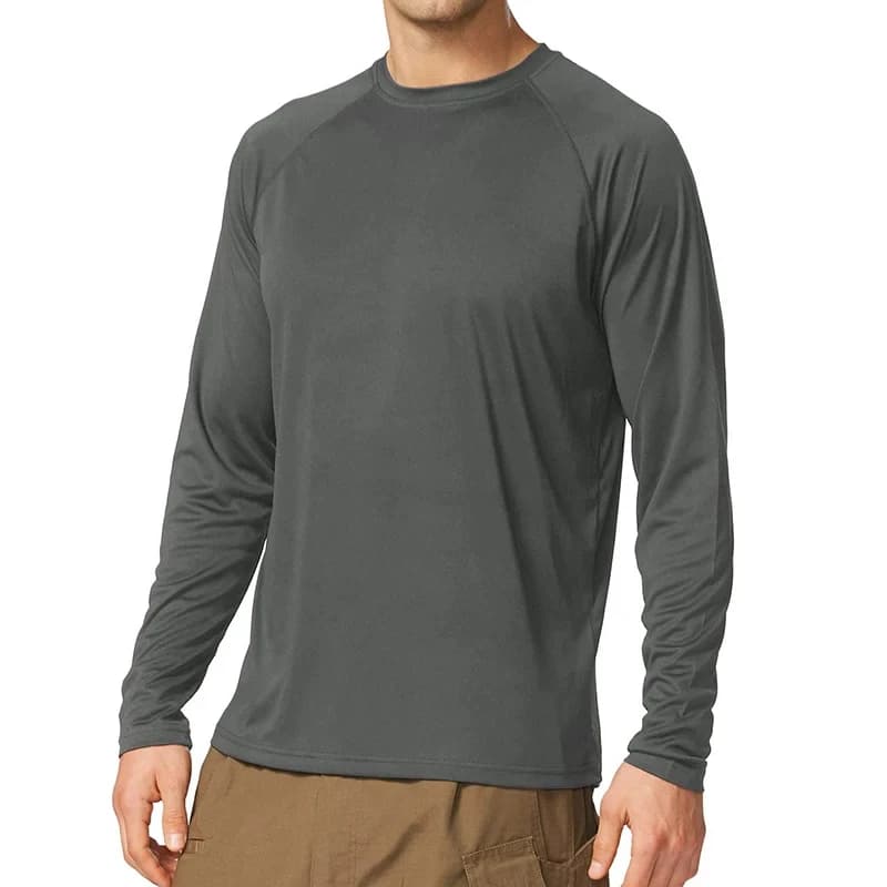 UV hommes Protection solaire à manches longues été UPF50 + Performance séchage rapide hommes T-shirt
