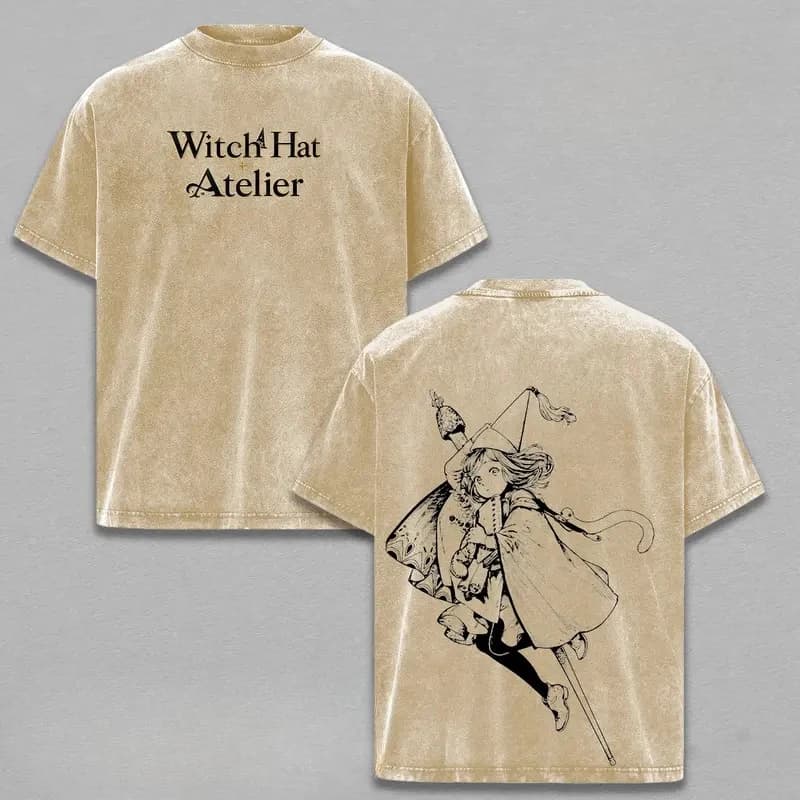 T-shirt imprimé Coco Cute Anime Witch Hat Atelier Clothing pour hommes et femmes, T-shirts rétro lav