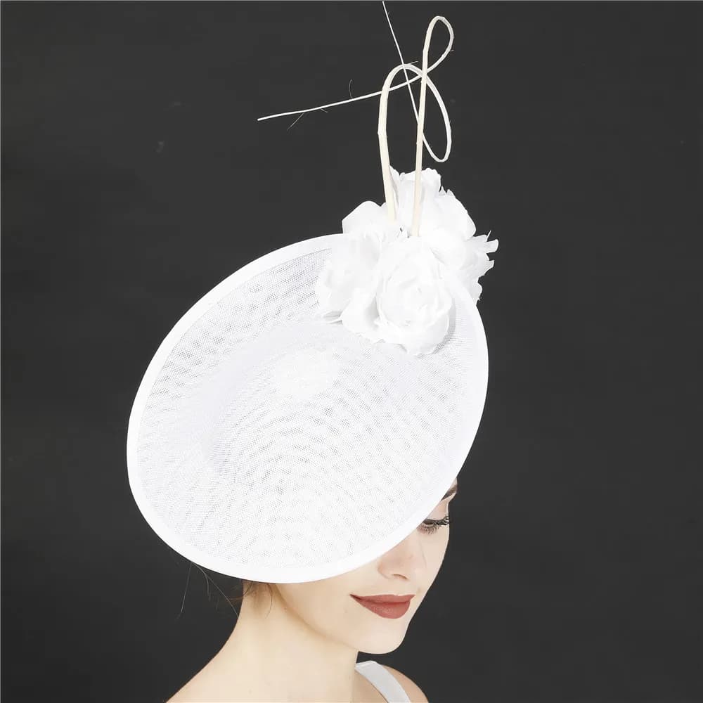 Magnifique robe formelle de mariage Fedora Cap femmes grand Derby casque fleur mode Fasinator chapea