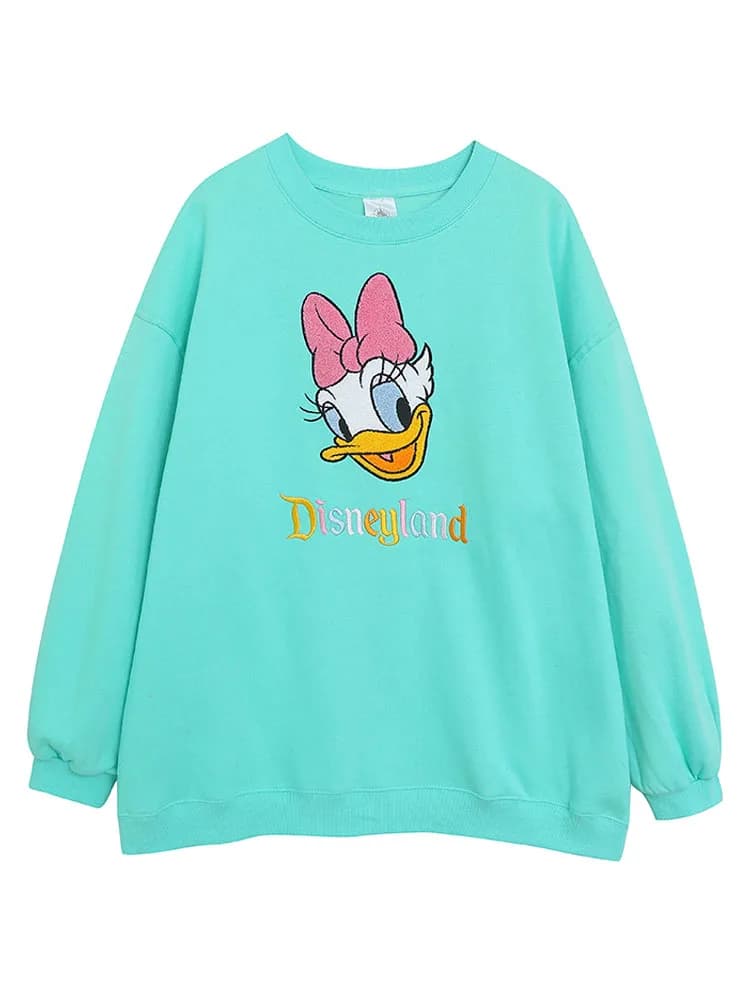 Disney World Disneyland broderie sweat femmes décontracté polaire pull Mickey Daisy canard dessin an