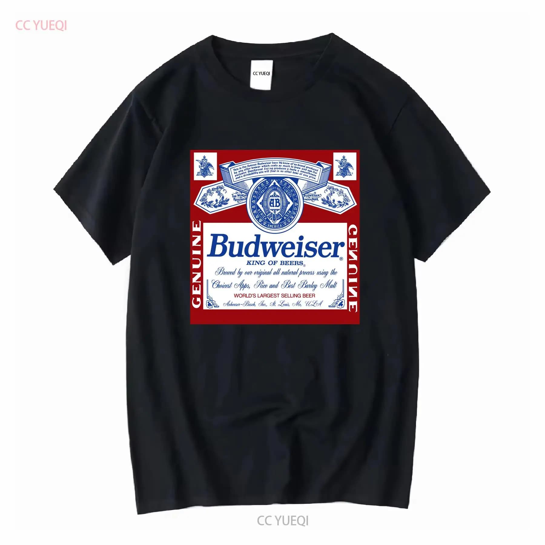 T-shirt Budweiser sous licence officielle vintage délavé vêtements de créateur streetwear décontract
