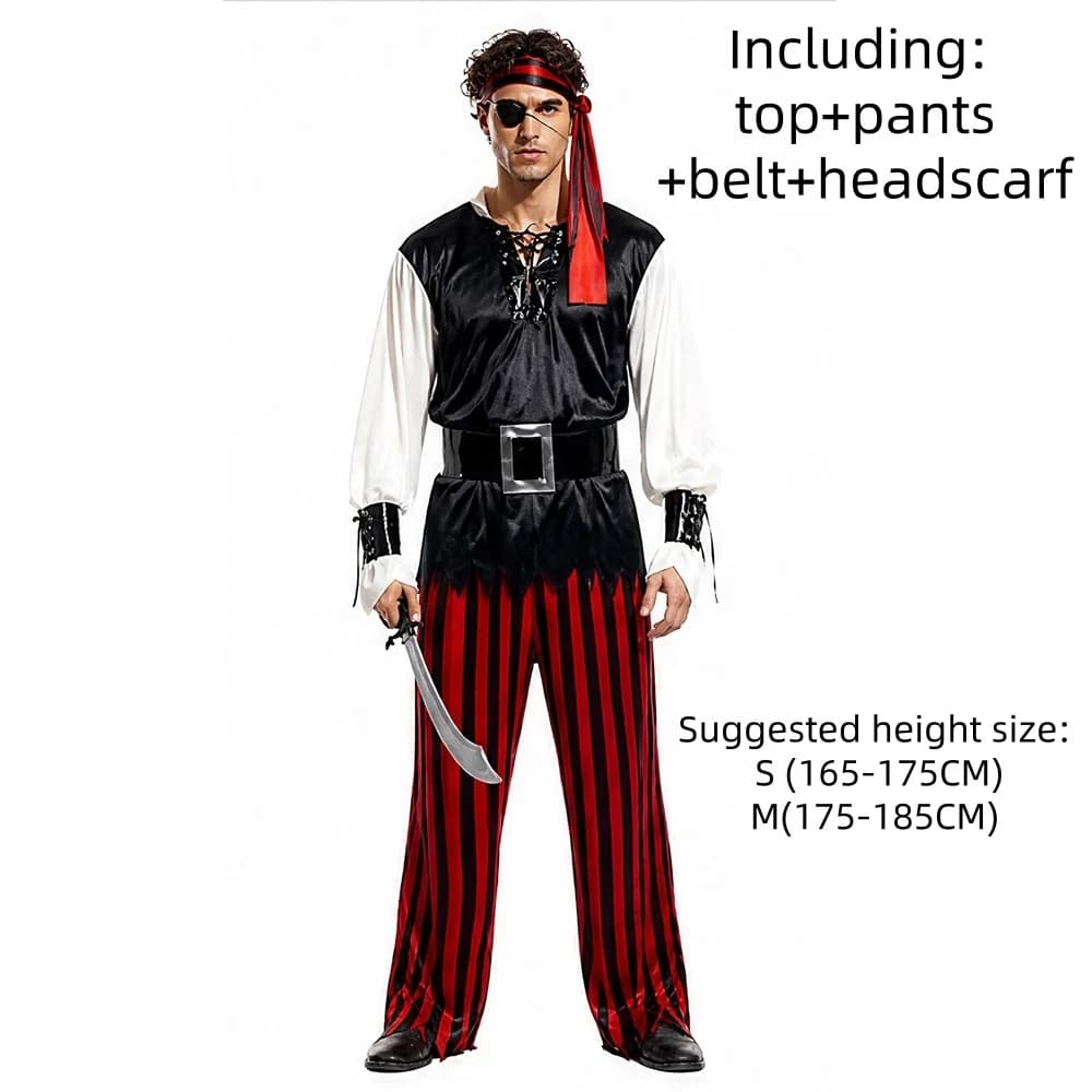 Costumes de pirates pour hommes et femmes adultes, costumes sur le thème des pirates des Caraïbes, c