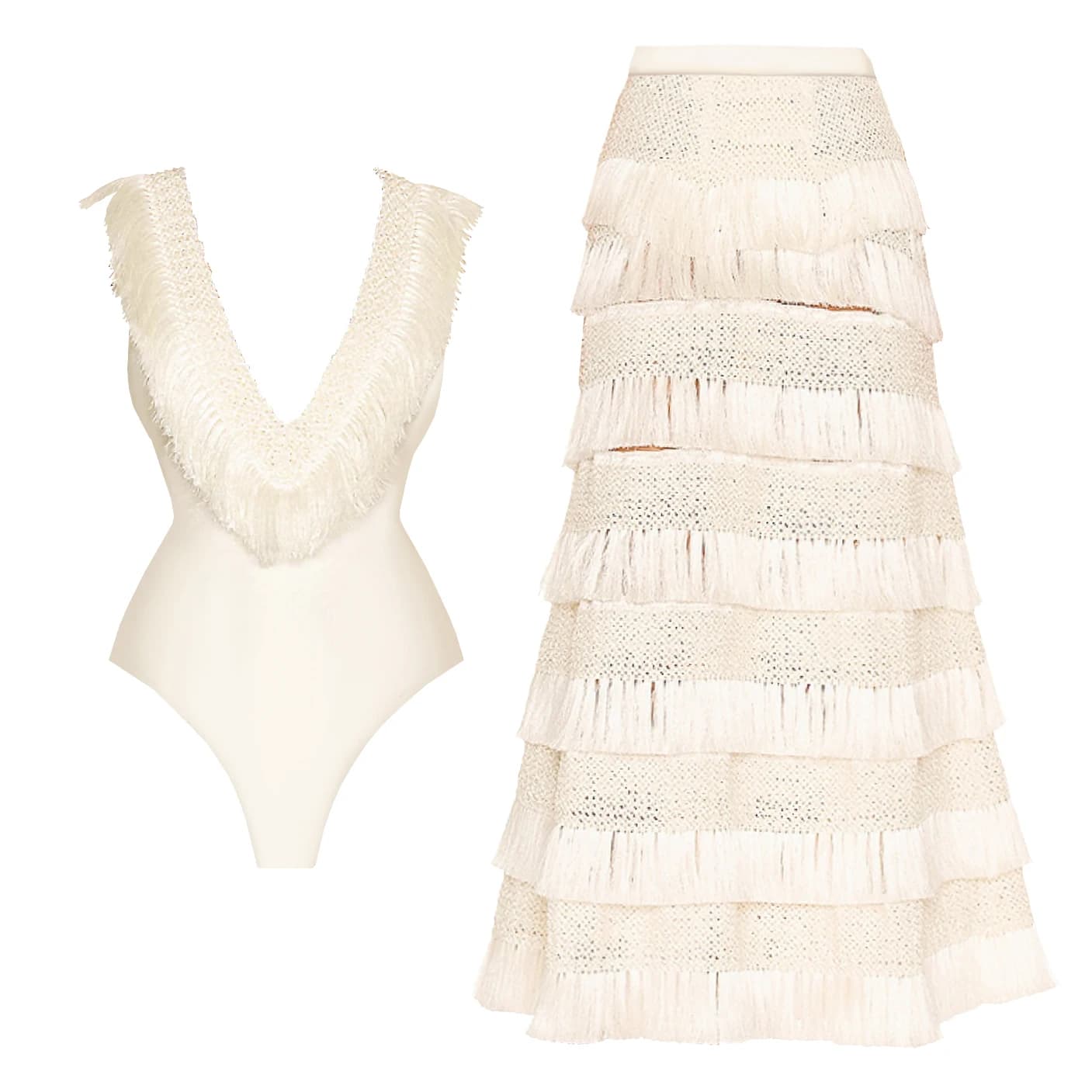 2 pièces gland maillot de bain femmes 2025 Sexy maillots de bain avec jupe solide Bikini licou maill
