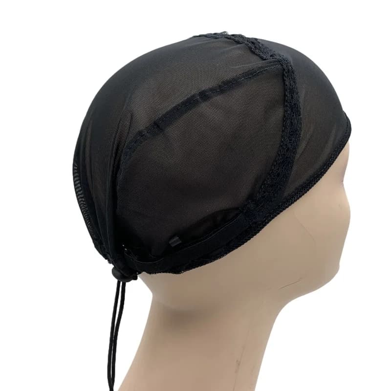 IRUIBEAUTY – bonnet de perruque demi-réglable en Nylon 3/4, avec cordon de serrage, en Spandex respi