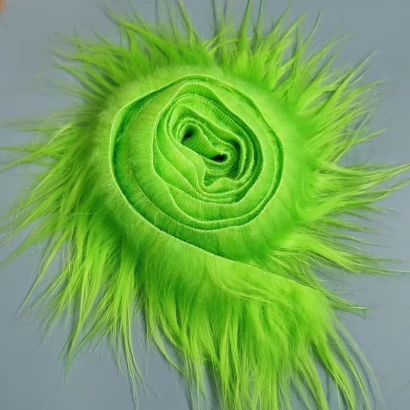 Bande de tissu shaggy en fausse fourrure colorée de 1,8 m pour costume de Grinch de Noël, chapeau de