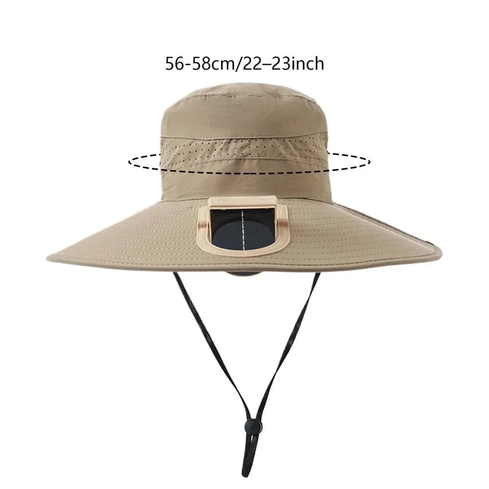 Casquette solaire rechargeable à large bord, respirante, avec ventilateur intégré, portable, pour le