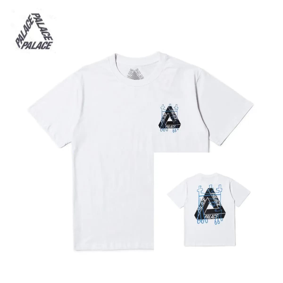 PALACE marque à la mode européenne et américaine imprimé pur coton hommes et femmes T-shirt décontra