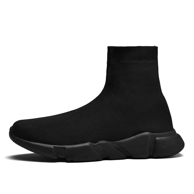 Baskets montantes noires classiques pour hommes et femmes, chaussures en tricot de créateur, baskets