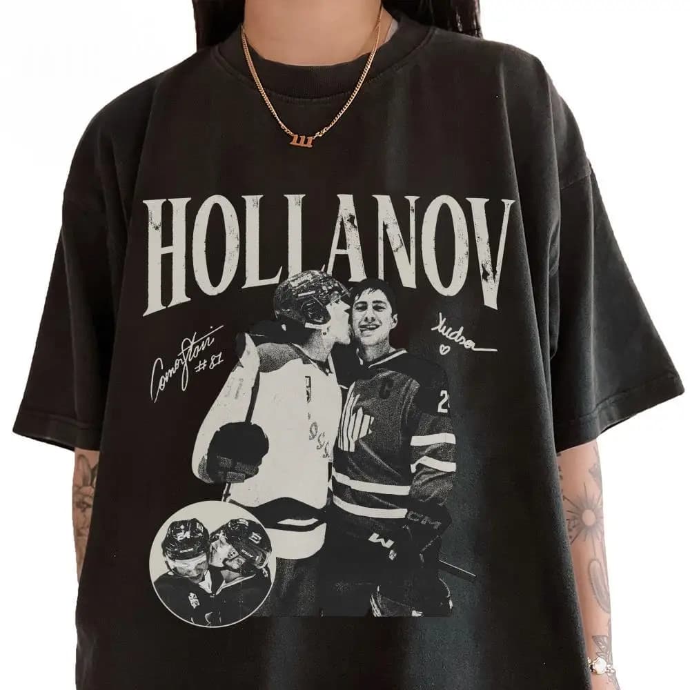 T-shirt vintage Hollanov Hudson Williams Connor Storrie Heated Rivalry Merch Tee Ilya Rozanov Shane