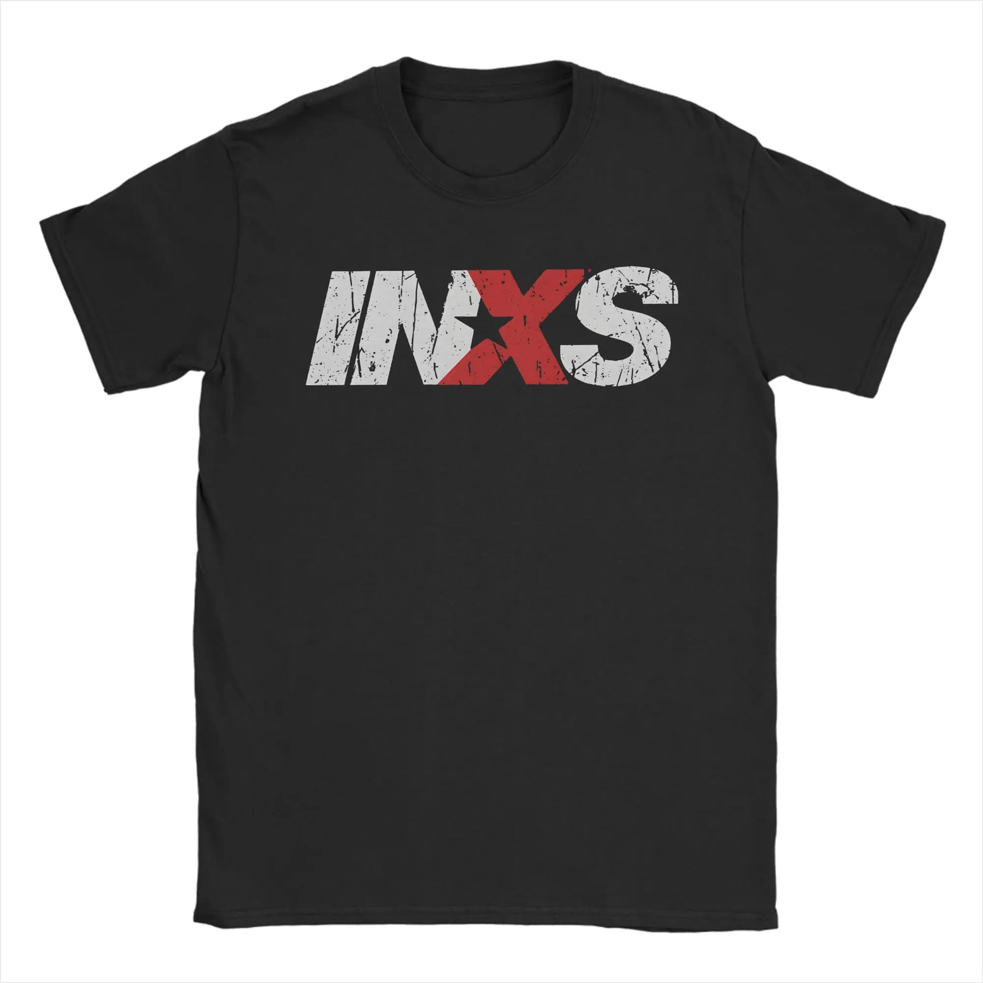 T-shirt avec logo INXS pour hommes, t-shirts décontractés en coton, col rond, manches courtes, vêtem