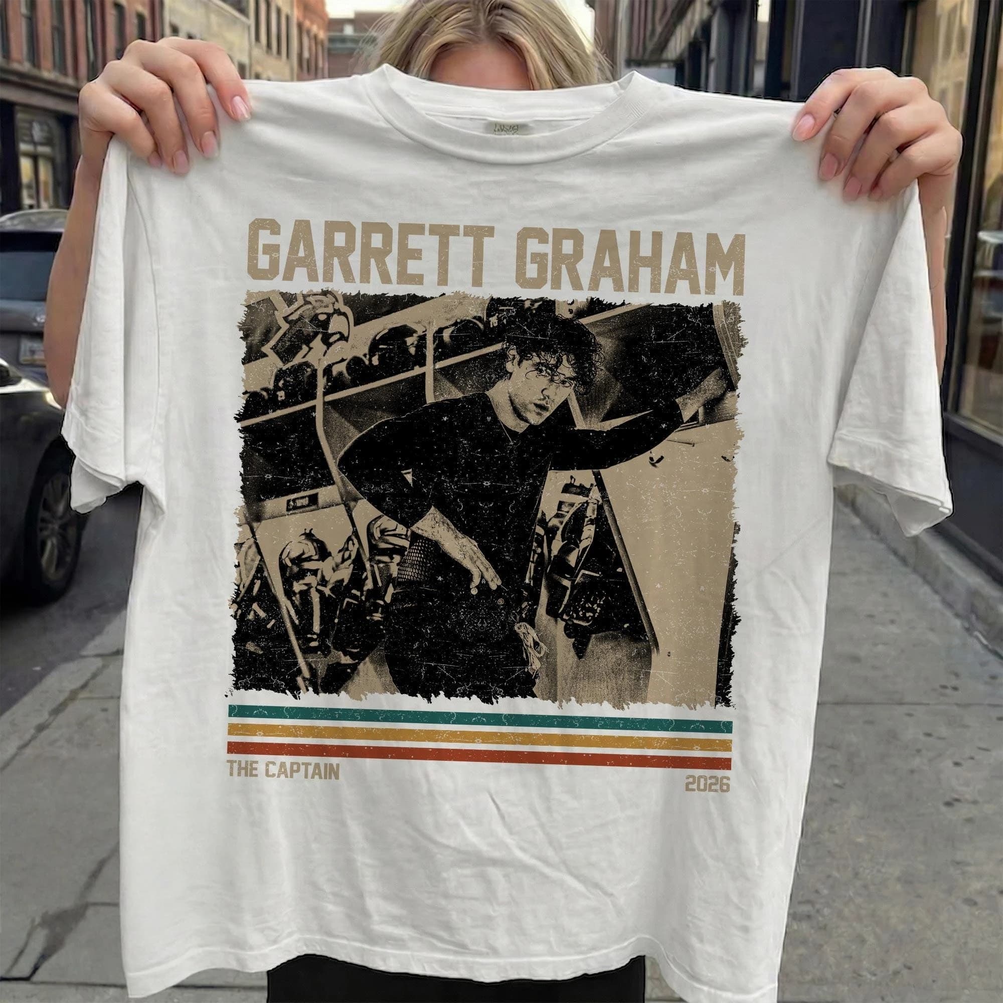 Off Campus Garrett Graham The Captain Hockey 2026 T-shirt vintage 100% coton unisexe pour hommes et