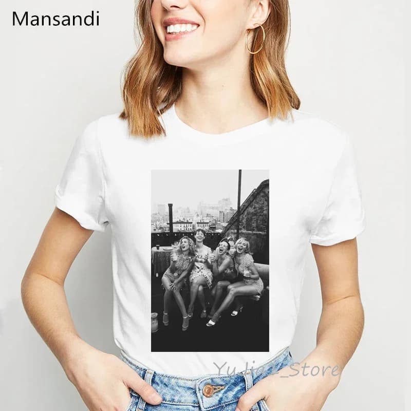Style Vintage sexe et la ville imprimer Sexy T-Shirt femmes Streetwear femme T-Shirt femme amis Tshr