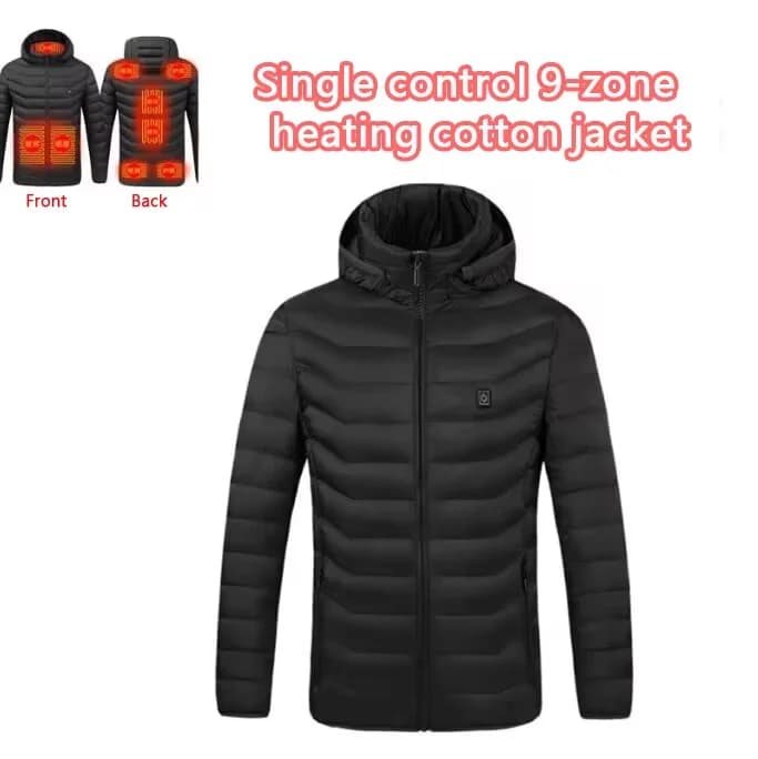 9 zones veste chauffante hommes hiver chaud USB vestes chauffantes Thermostat intelligent à capuche