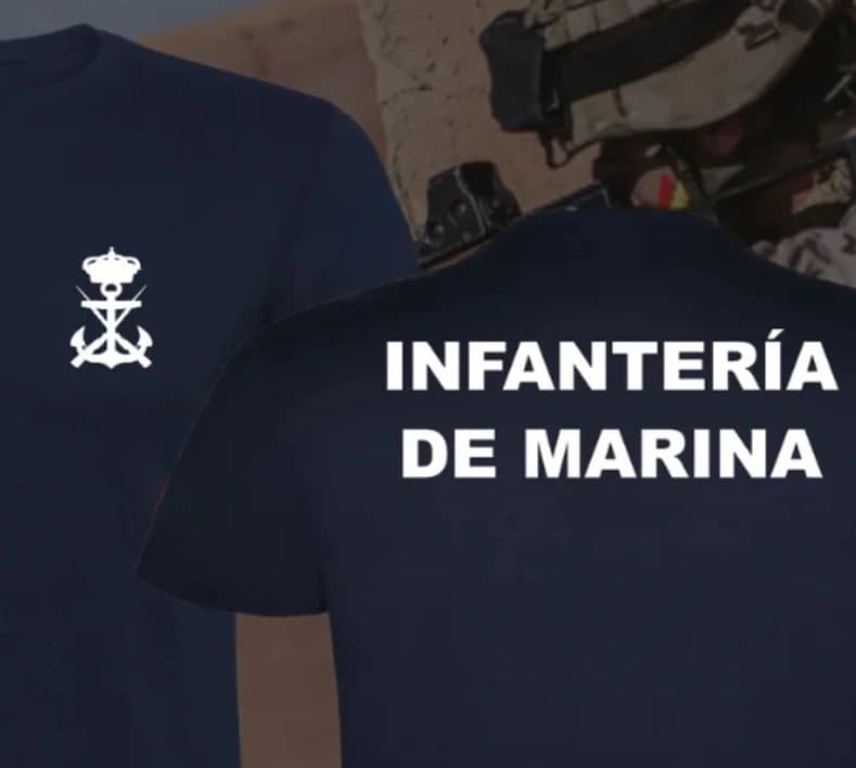 Camiseta Infantería de Marina espagne militaire hommes T-Shirt à manches courtes décontracté 100% co