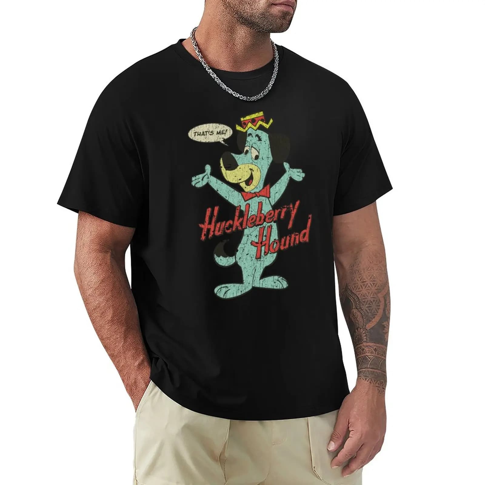 T-shirt graphique Huckleberry Hound pour hommes, t-shirts pour garçons, t-shirts pour un garçon, mod