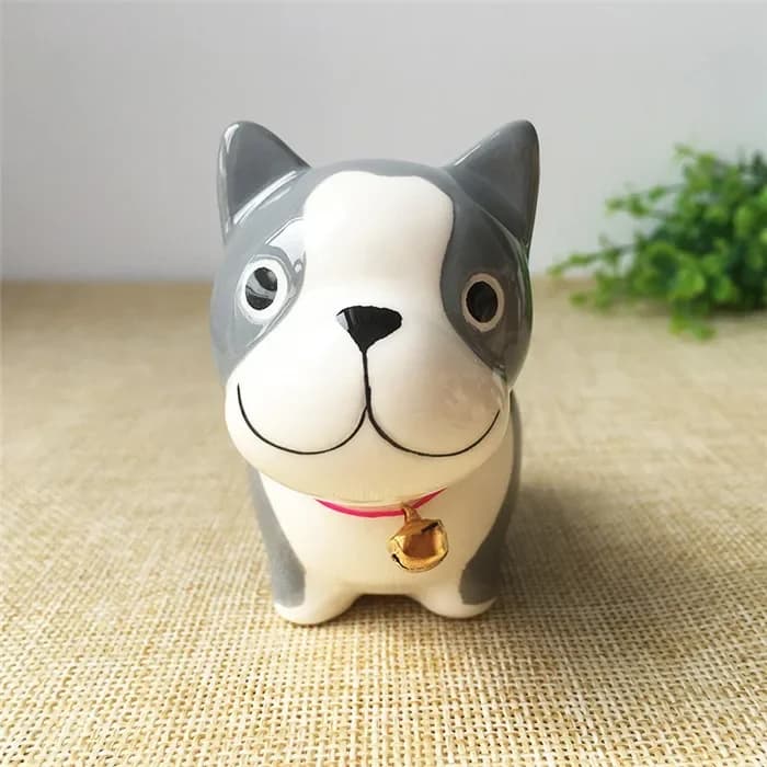 Chien en céramique mignon pour décoration de voiture, artisanat, jouets, automobile, intérieur, plan
