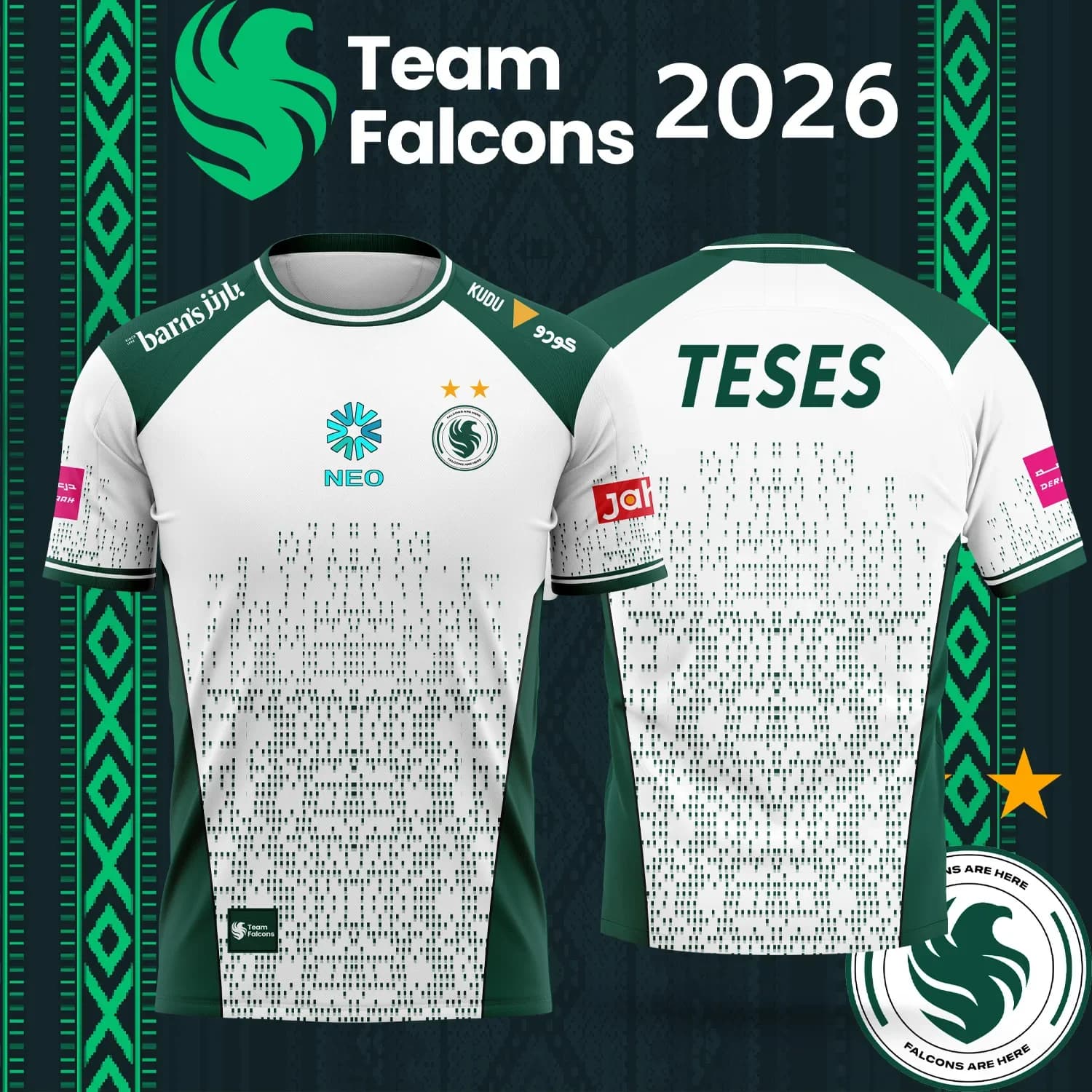 Nouveau T-shirt de l'équipe d'e-sport TEAM Falcons 2026, T-shirt décontracté à manches courtes pour