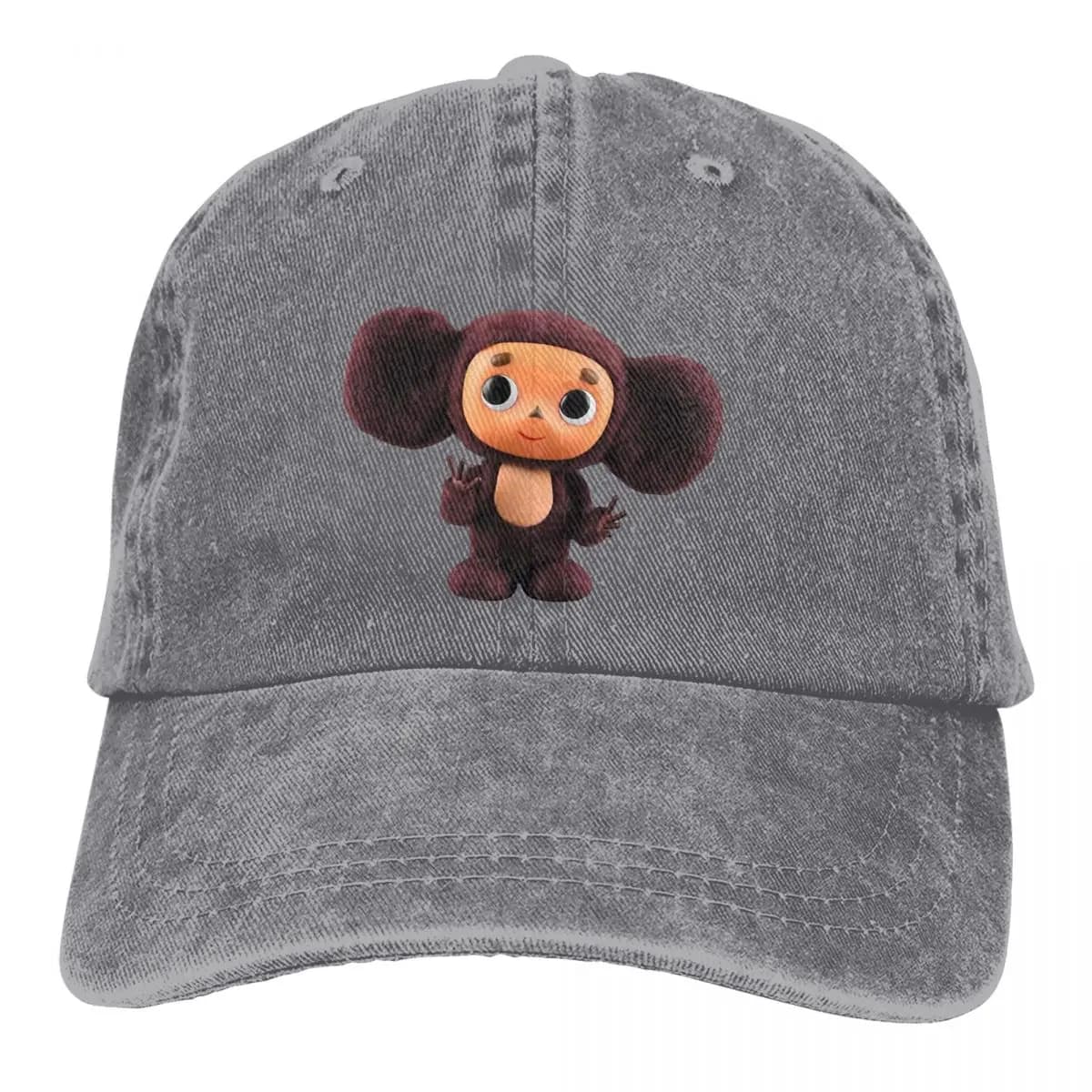 Cheburashka-Chapeau de dessin animé russe soviétique multicolore pour femme, casquette à visière per