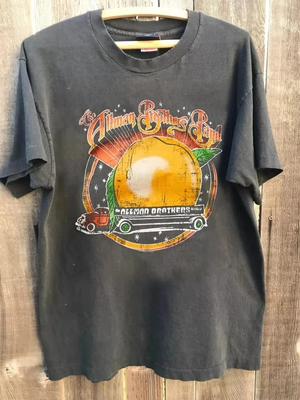 T-shirt unisexe en charbon de bois de style classique The Allman Brothers Band, réédition du t-shirt