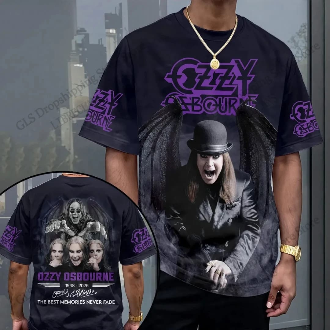 Nouveaux T-shirts imprimés 3D Ozzy Osbourne Rock Band pour hommes et femmes, col rond, manches court