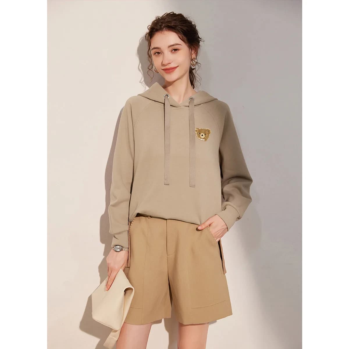 Modiis Yao-Sweat à capuche décontracté à manches longues pour femme, sweat à capuche réduisant l'âge