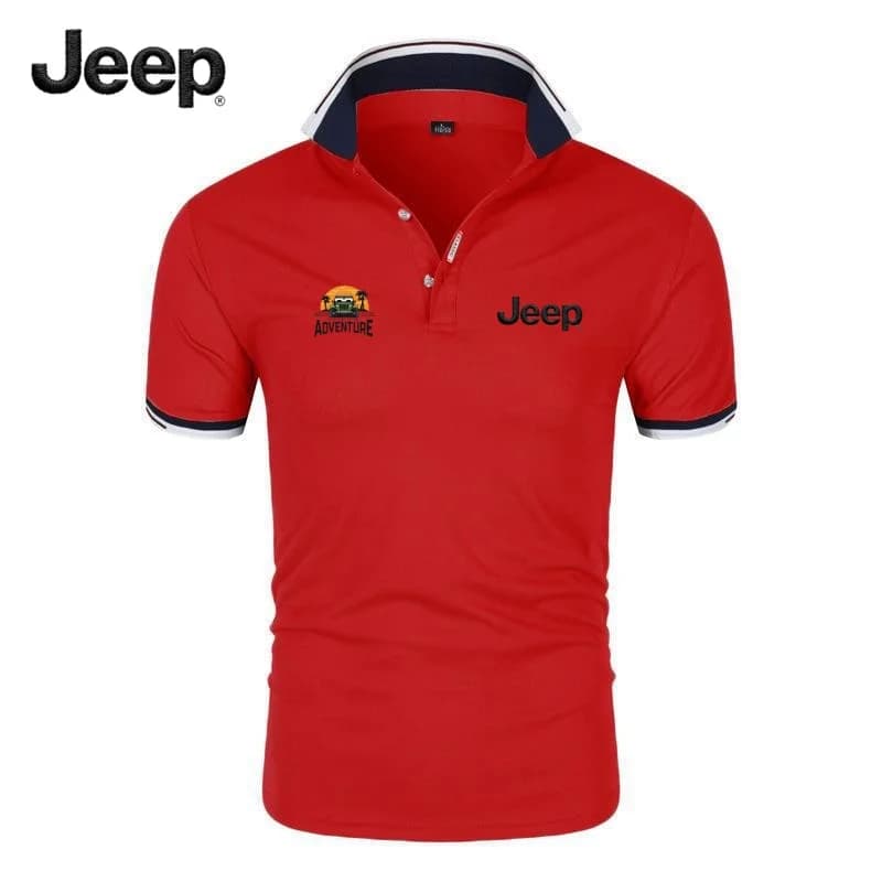T-shirt à manches courtes pour homme JEEP Classic, polo décontracté avec col boutonné, nouveau style