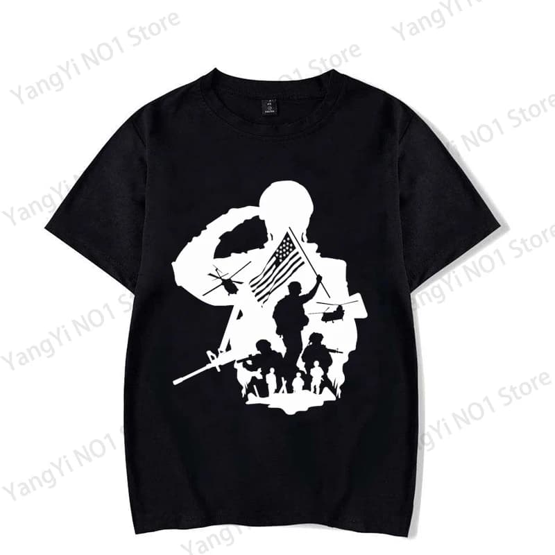 Chemise avec silhouette de soldat, t-shirt du Memorial Day de l'armée américaine