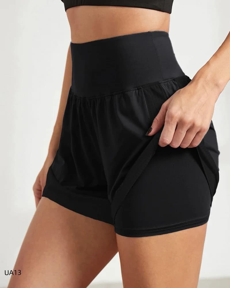 Shorts de sport pour femmes, vêtements de sport, shorts de course à double couche, shorts de plage 2