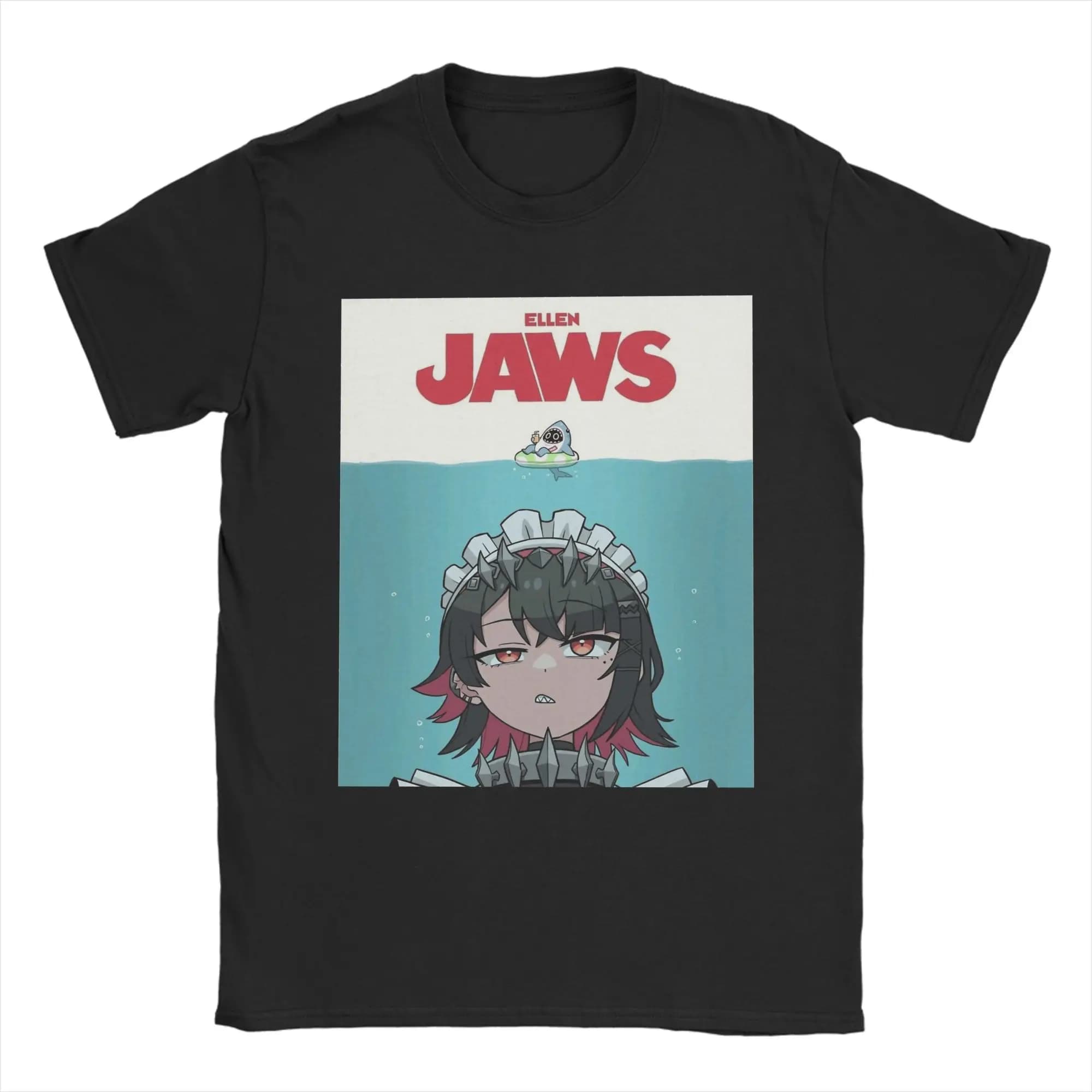 Ellen Joe Jaws Poster Zenless Zone Zero T-shirts pour hommes en pur coton, mode pour hommes, vêtemen