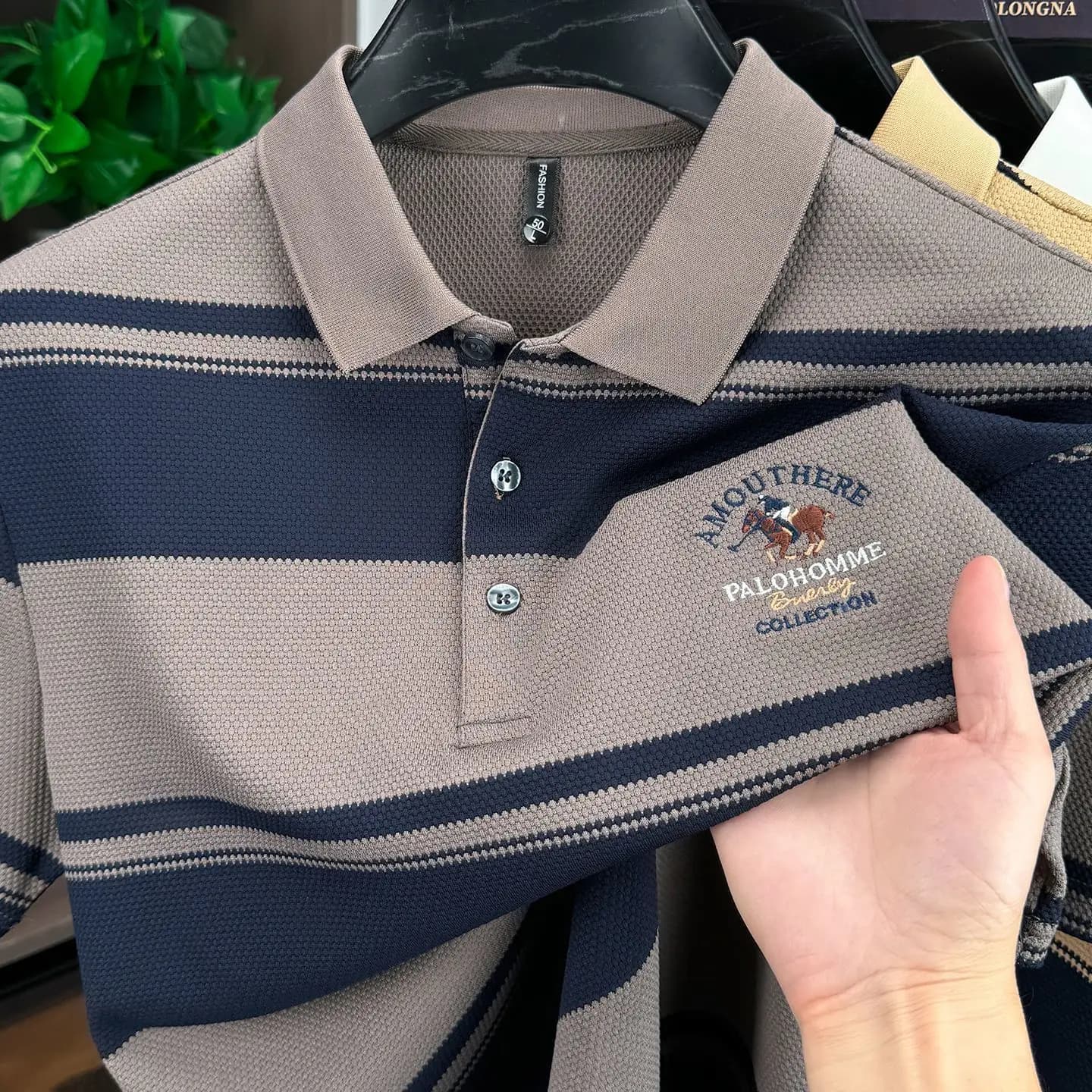 Polo pour homme, décontracté à manches courtes, chemise de golf sportive, broderie haut de gamme, di