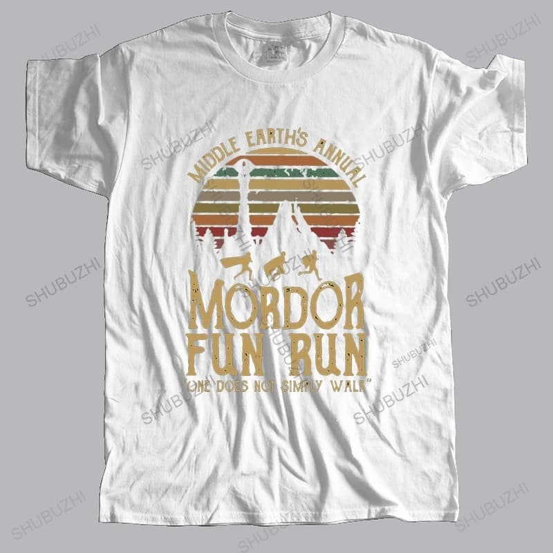 Offre spéciale hommes été marque t-shirt coton t-shirt moyen terres annuel Mordor Fun Run drôle impr