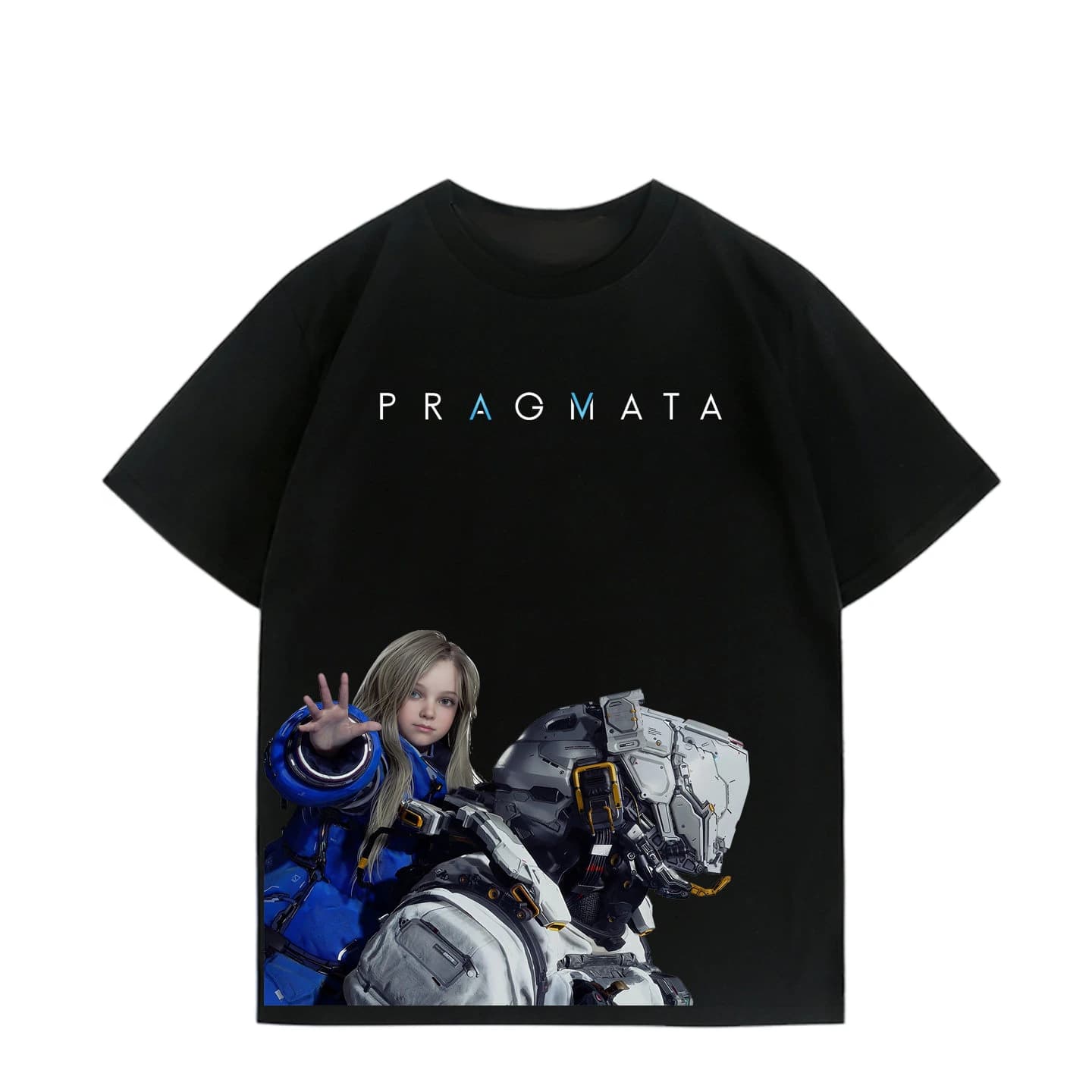 PRAGMATA T-shirt de jeu d'action et d'aventure Diana Graphics en coton, style Harajuku, pour hommes