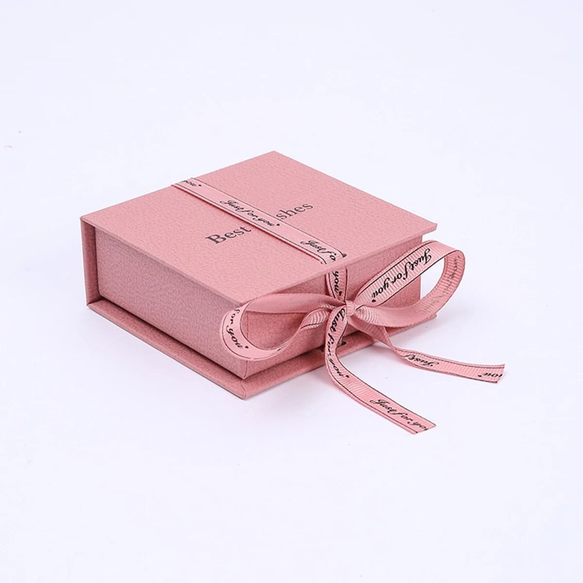 Coffret cadeau à bijoux avec ruban de meilleurs vœux, organisateur doublé de velours, rangement Port