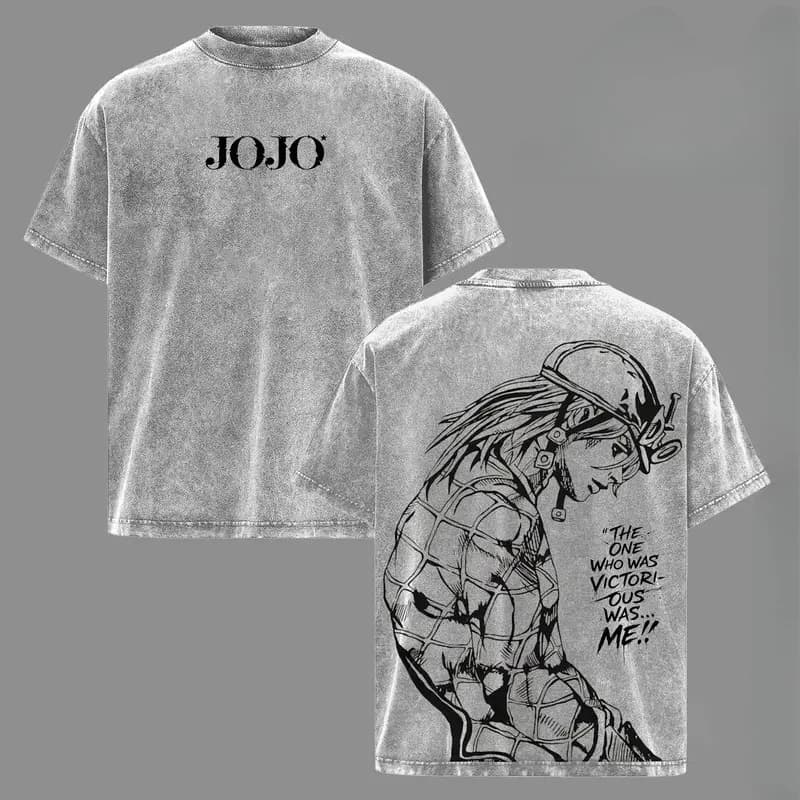 T-shirt imprimé JoJo's Bizarre Adventure Brando Diego pour hommes et femmes, en coton lavé, style ma