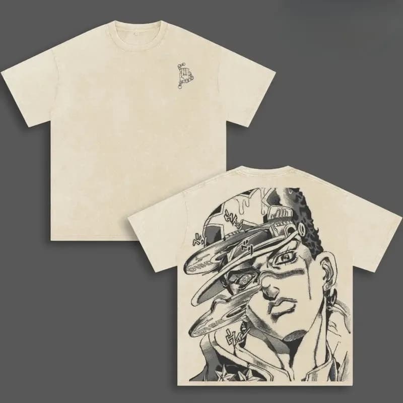 T-shirt graphique Anime JoJo's Bizarre Adventure Joutarou pour hommes et femmes, vêtements surdimens