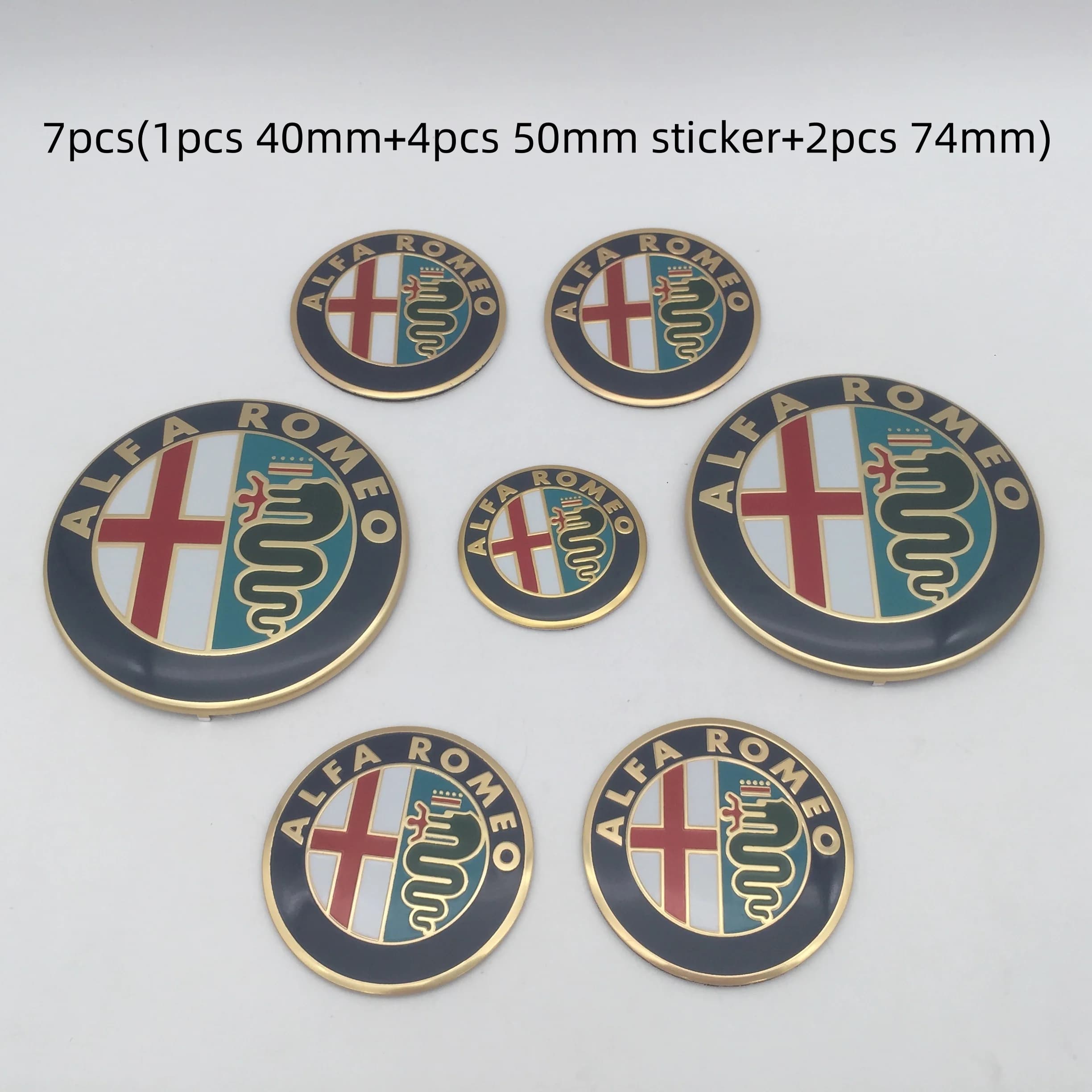 7 pièces pour Alfa Romeo emblème de voiture capuchons de couverture de roue badge de capot avant aut