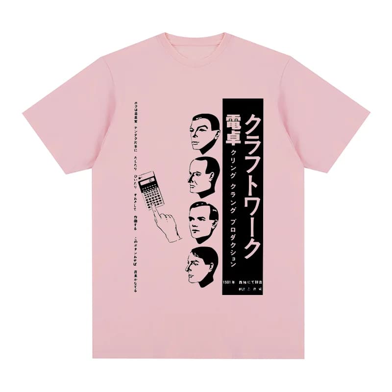 Kraftwerk Japan Vintage T-shirt Computer World The Man-Machine Electro Pop Fashion Cotton Men T Shir