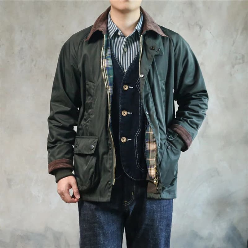 Amekage-Veste coupe-vent britannique imperméable pour homme, American 173 Warm, Revers, html, Vintag