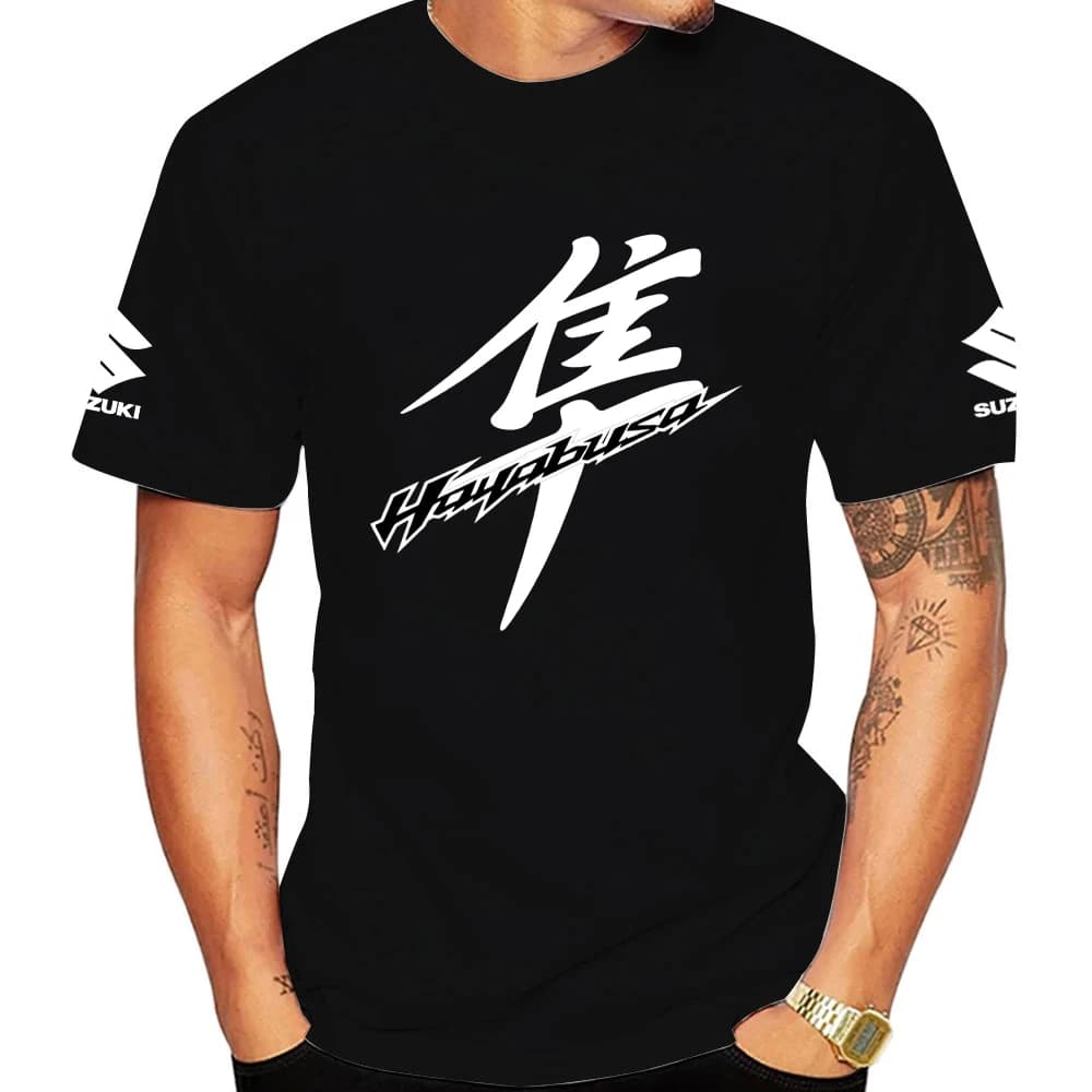 T-shirt à col rond en pur coton pour hommes Suzuki Hayabusa, nouvelle mode printemps-été pour femmes