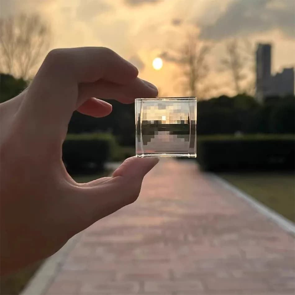 Outil de photographie Pixel : Mosaïques transparentes en acrylique pour porte-clés et pour partager