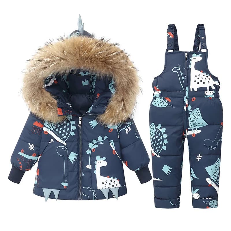 Ensemble de vêtements pour enfants, Parka à capuche, salopette pour bébé garçon et fille, doudoune c