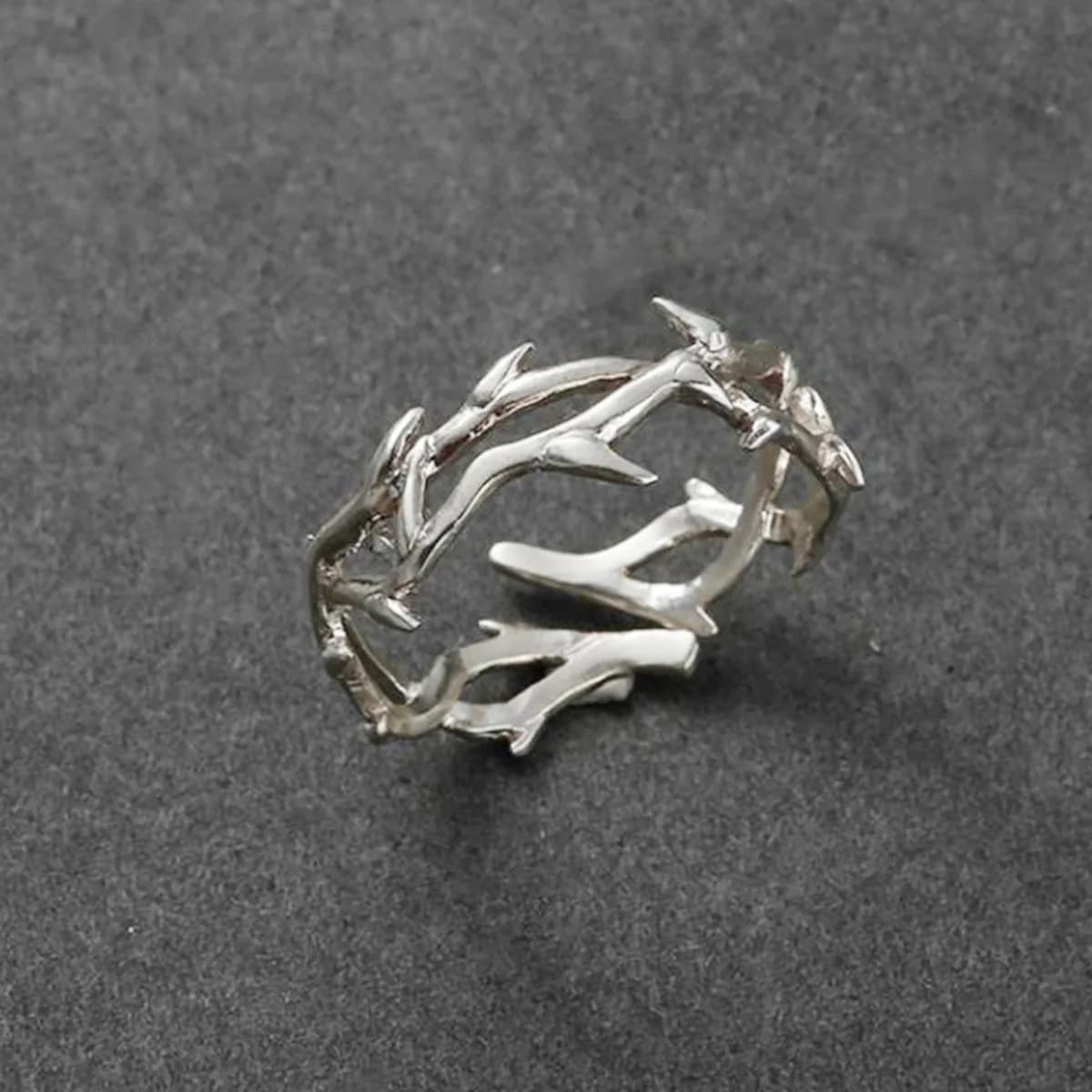 Bagues de forme irrégulière pour hommes, anneau ouvert réglable en acier inoxydable, couleur argent,