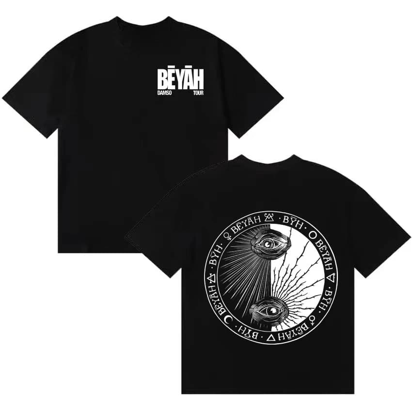 T-shirt décontracté unisexe à manches courtes imprimé double face Singer Damso Harajuku Graphics 202