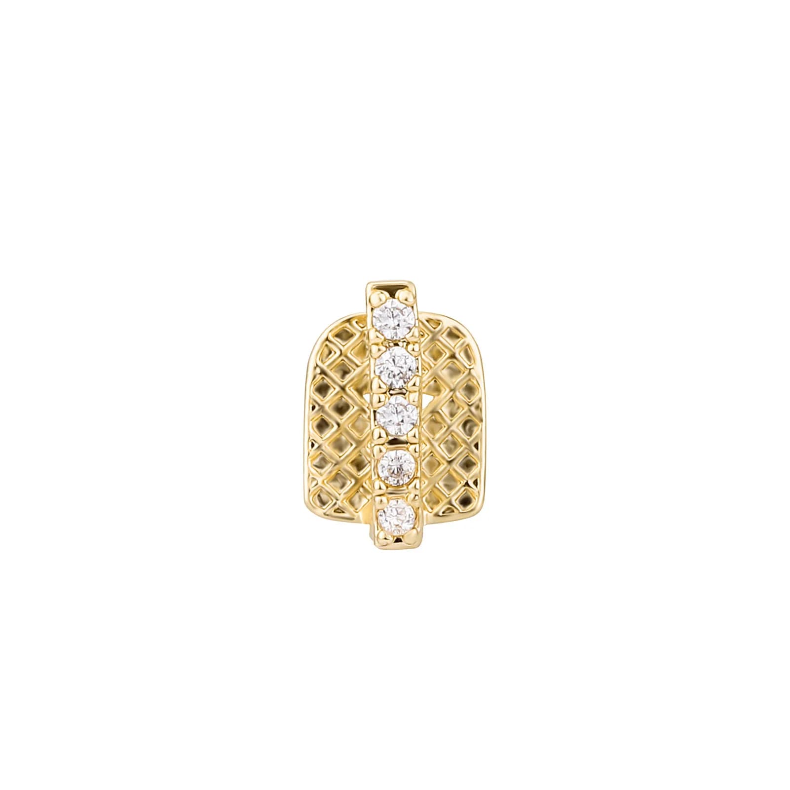 YOUNGX Hip Hop barre verticale unique dents en Zircon Grillz Y2K Vintage CZ pierre bouchons de dents