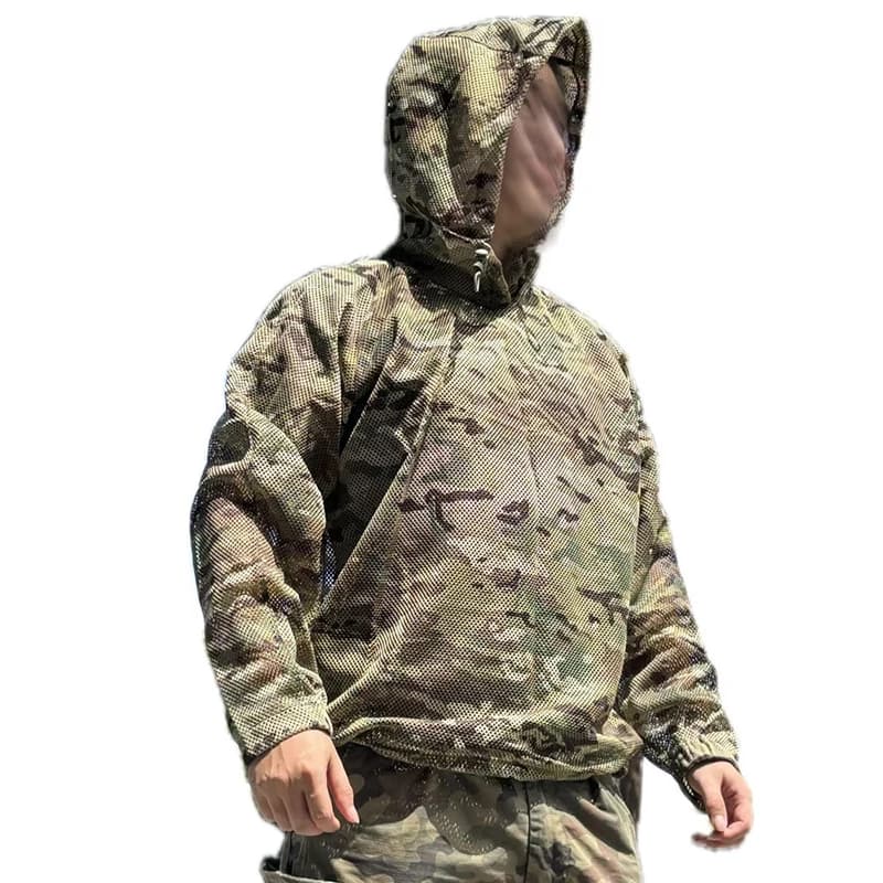 Veste tactique à capuche double face pour homme, tenue d'assaut respirante en maille pour l'extérieu